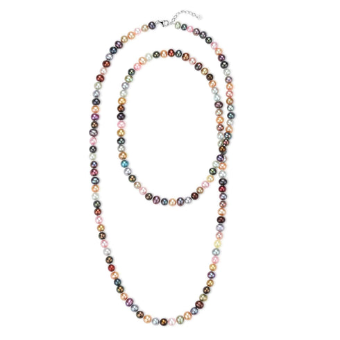 35-Inch Dyed Multicolor Freshwater Pearl Long Strand - House Of Pearls